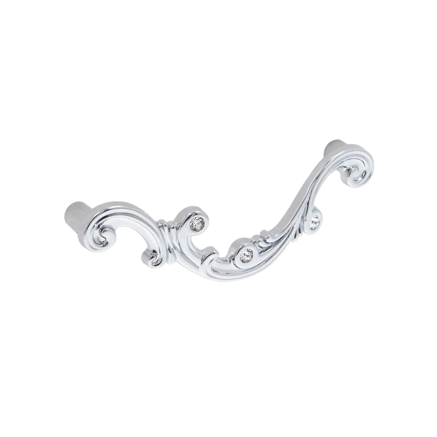 Poignée pour meubles en zamac et cristal Entraxe 96mm chrome poli - Gris / argent, Zamak