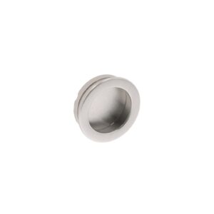 Poignée encastrée en zamac Diamètre 40mm Nichel satiné – Gris / argent, Zamak