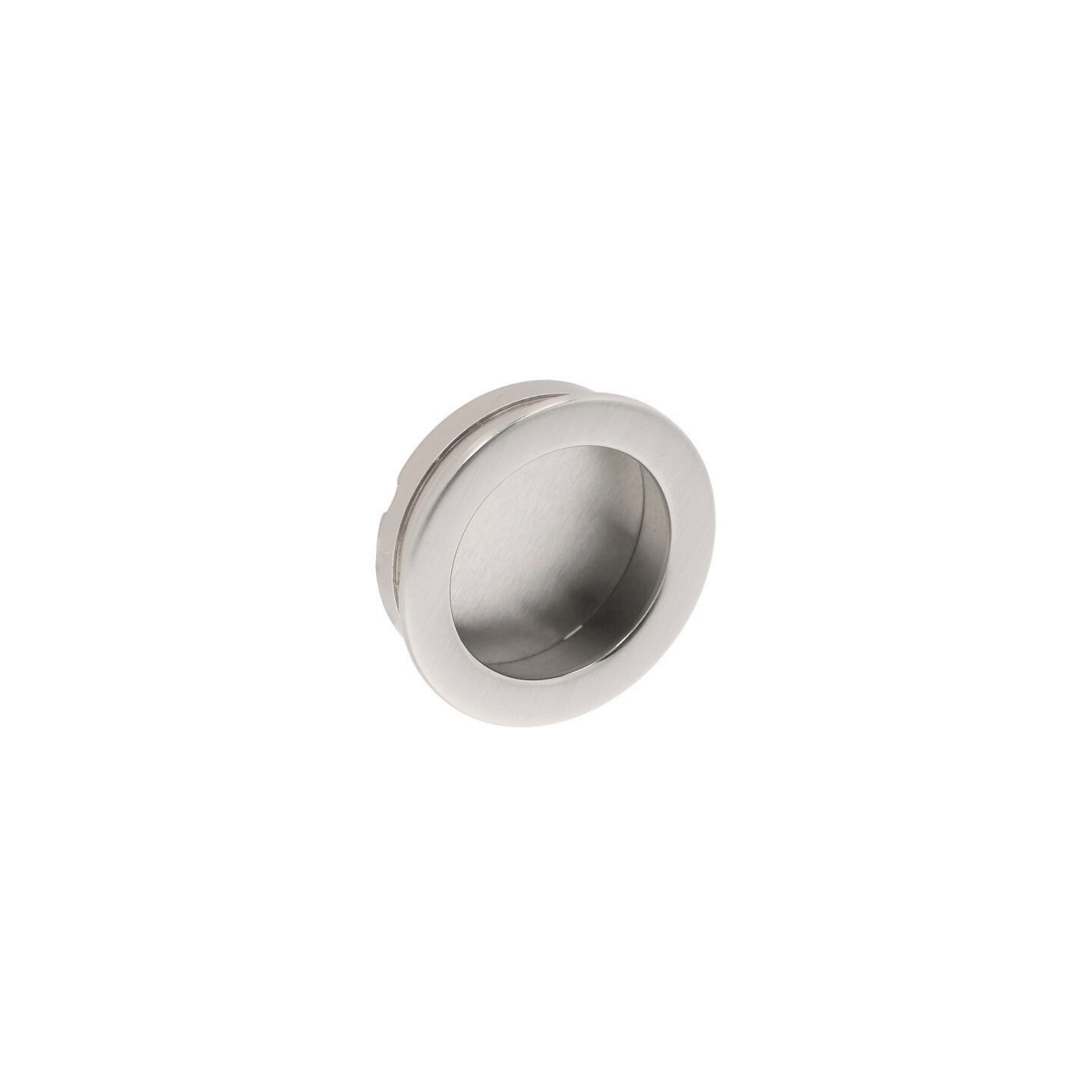 Poignée encastrée en zamac Diamètre 40mm Nichel satiné - Gris / argent, Zamak