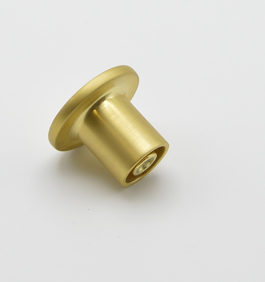 Bouton de meuble en zamac D 33 mm OR BROSSÉ - Jaune / doré, Zamak - immagine 2