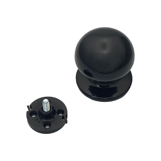 Bouton tirant de porte fixe Ø70 mm en aluminium NOIR RAL 9005 - breveté – Image 2
