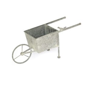 Jardinière Brouette en métal gris. - Gris / argent