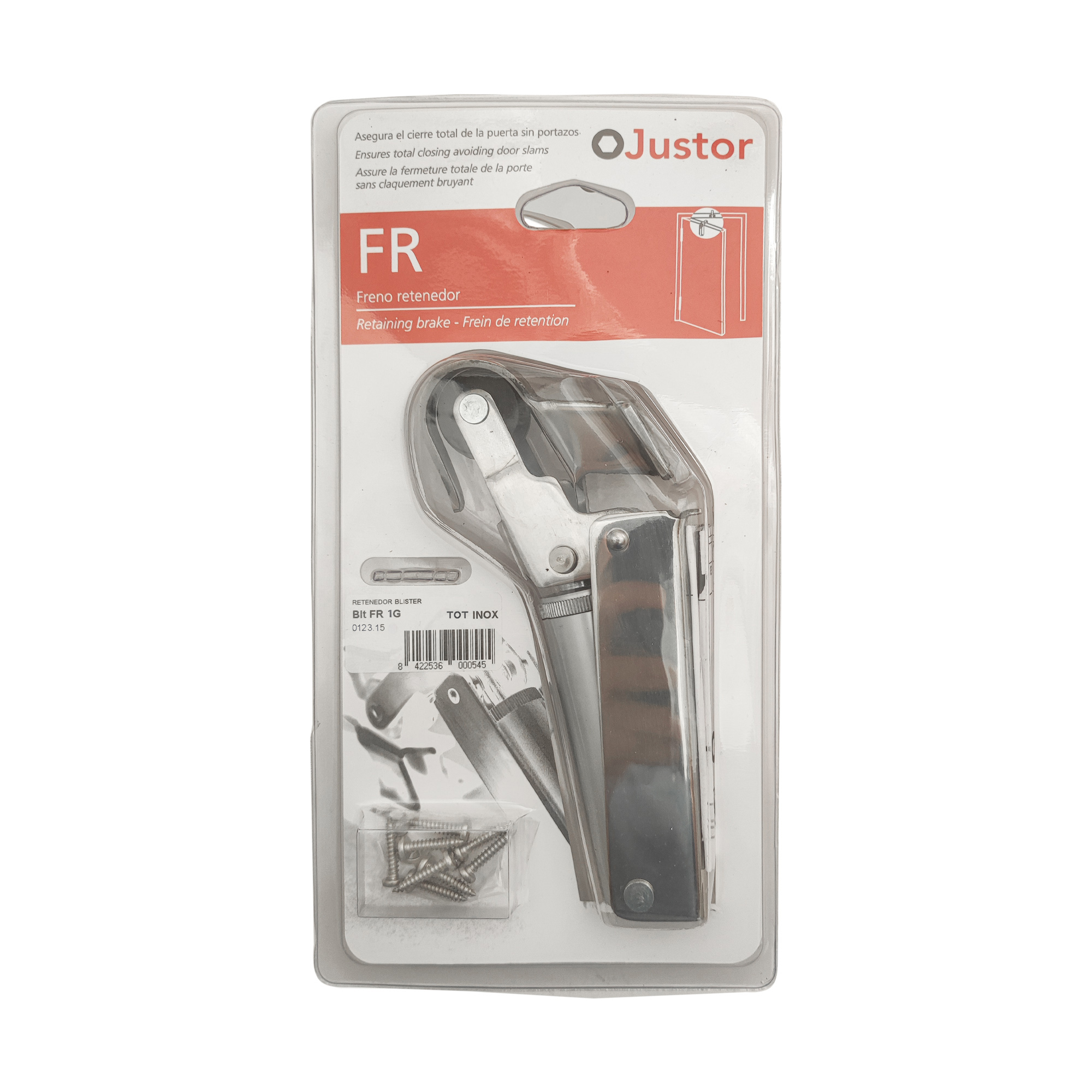 Frein de rétention Réglable force 30 a 60 N totalement acier inox 304, pour porte jusqu’à 40 KG - Gris / argent, Acier inoxydable - Image 4