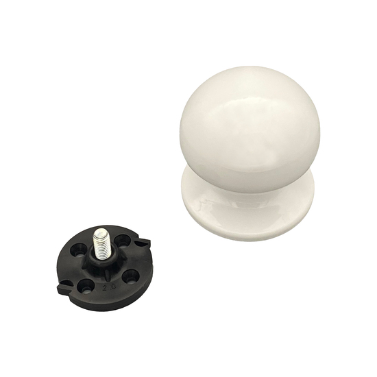 Bouton tirant de porte fixe Ø70 mm en aluminium BLANC RAL 9010 - breveté – Image 2