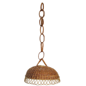 Abat jour en osier naturel 28 cm de diamètre et 13cm de haut sans passe-câble – Beige