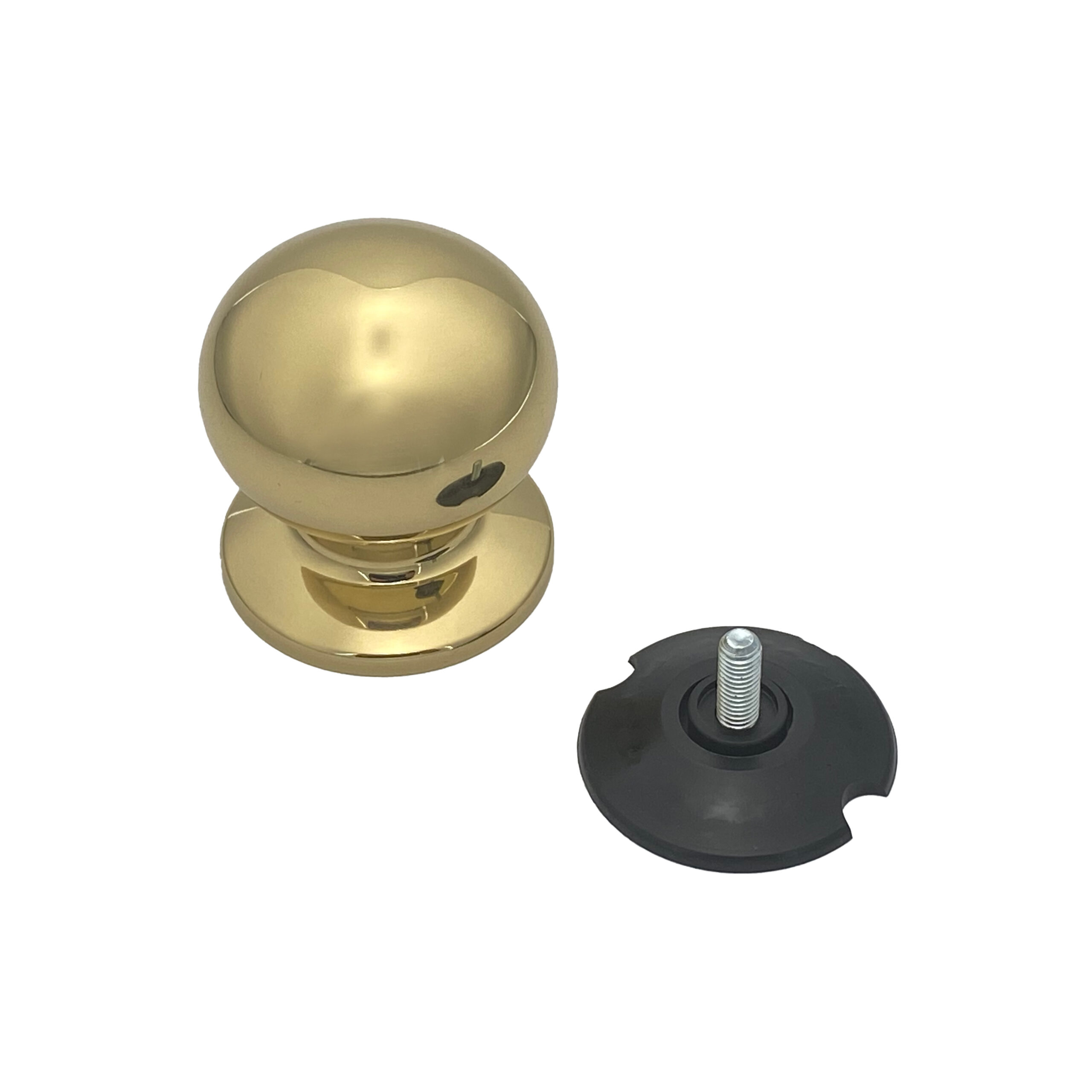 Bouton tirant de porte fixe Ø70 mm en aluminium laqué laiton- lot de 6 Bouton - Jaune / doré - immagine 2