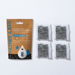 Filtres à gourde nomades au charbon actif – Lot de 4 – Noir