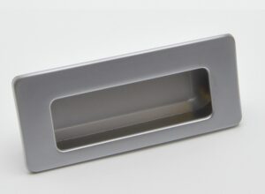 Poignée cuvette rectangulaire de meuble en zamac 83×36 mm CHROMÉ MAT – Jaune / doré, Zamak