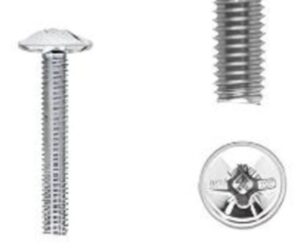 Kit composés de 1 vis M4x25 mm finition zinguée idéale pour fixations décoratives – Gris / argent, Zinc