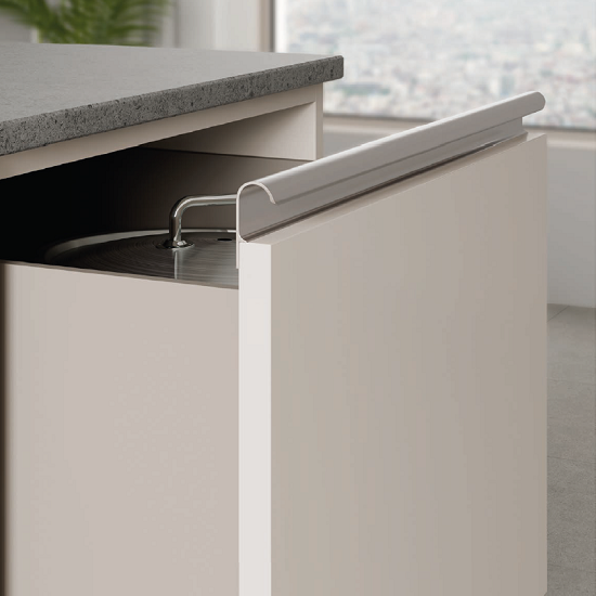 Poignée de meuble profil en aluminium Entraxe 147x21.88x49mm Chrome Mat - Gris / argent