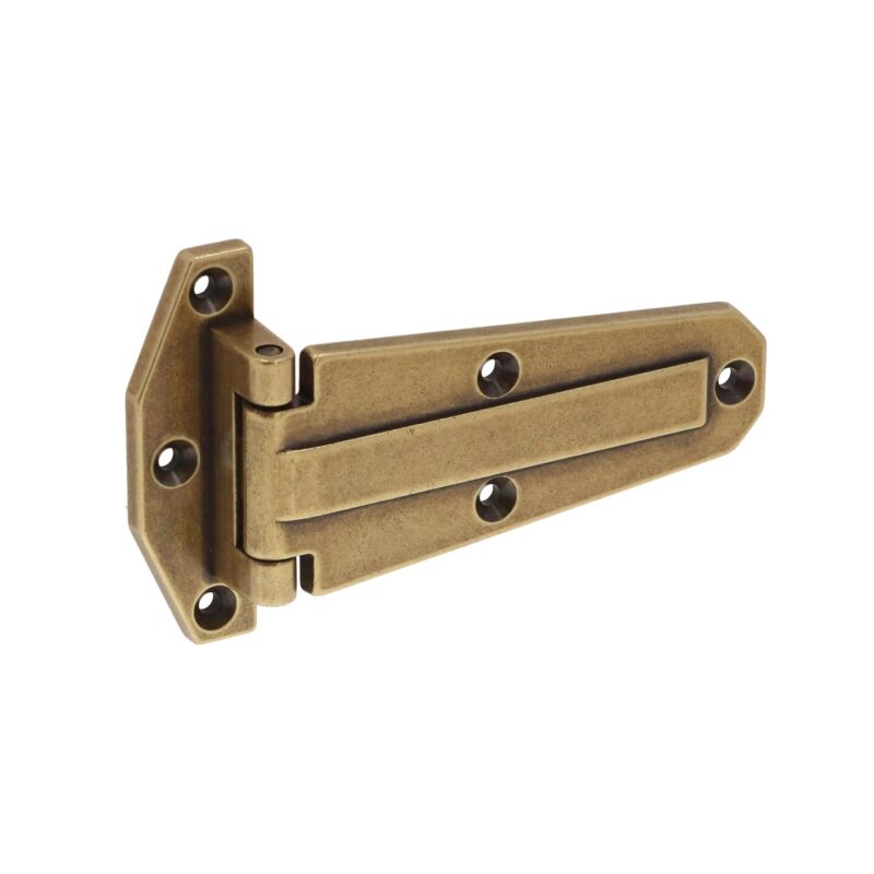 Charnière en zamac finition Florence antique -124 x 25 mm- Élégante et robuste pour meubles au style classique ou vintage - Marron, Zamak