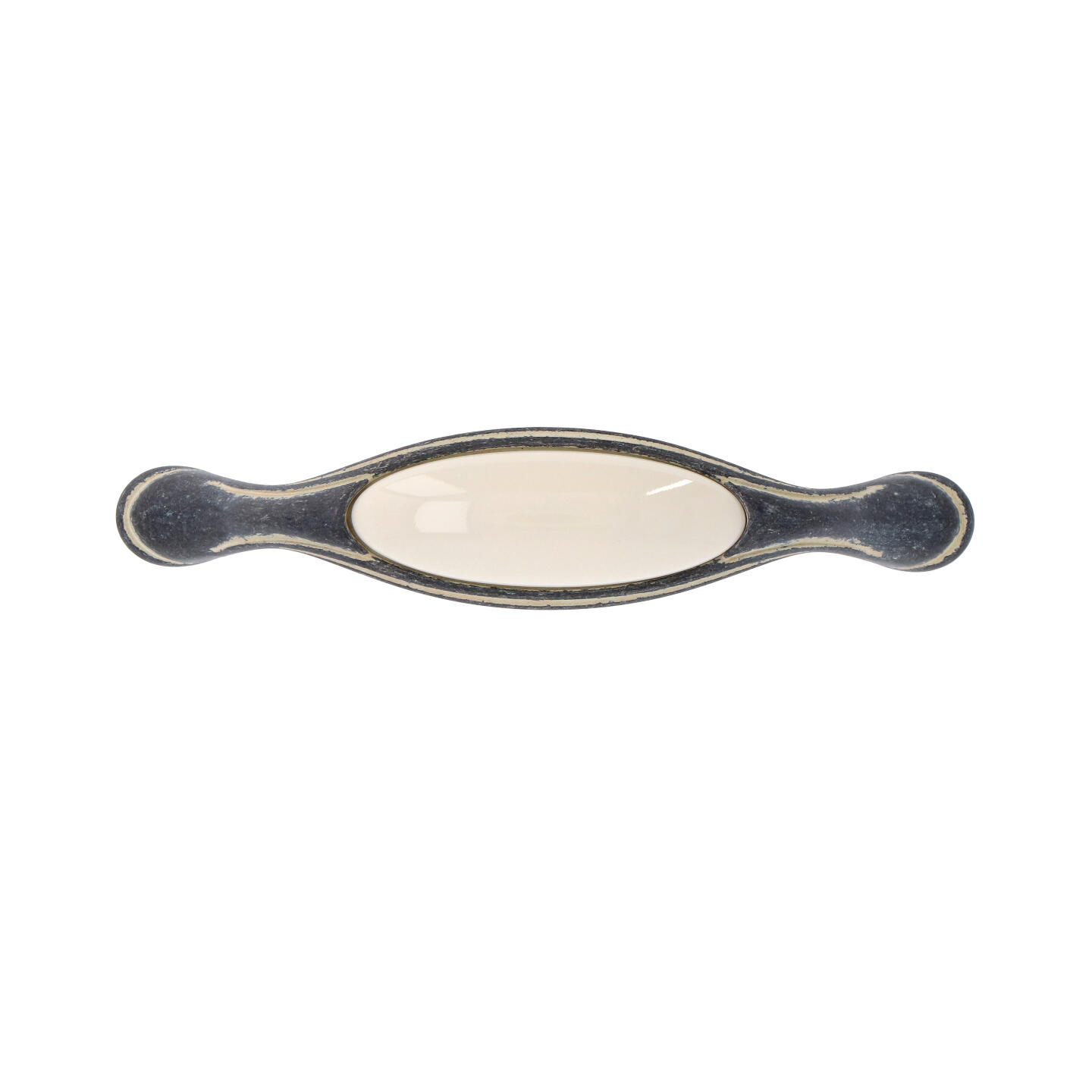 Poignée pour meubles en zamac et Porcelaine Entraxe 96mm Ivoire rustique - Beige, Zamak - Image 3