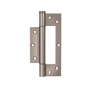 Charnière simple action à ressort, 150X40 mm, en acier inox 304 satinée posée totalement en applique – Gris / argent, Acier inoxydable