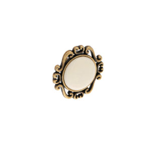 Bouton pour meubles en zamac et Porcelaine Diamètre 46mm x 25 Florence antique – Marron, Zamak
