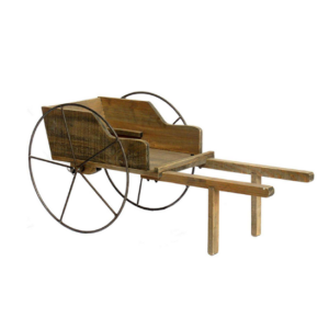 Brouette décorative en bois 63×33 x h31cm livrée démontée – Marron