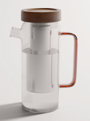 Carafe filtrante en verre 1,5L – Filtration naturelle au charbon actif - Transparent