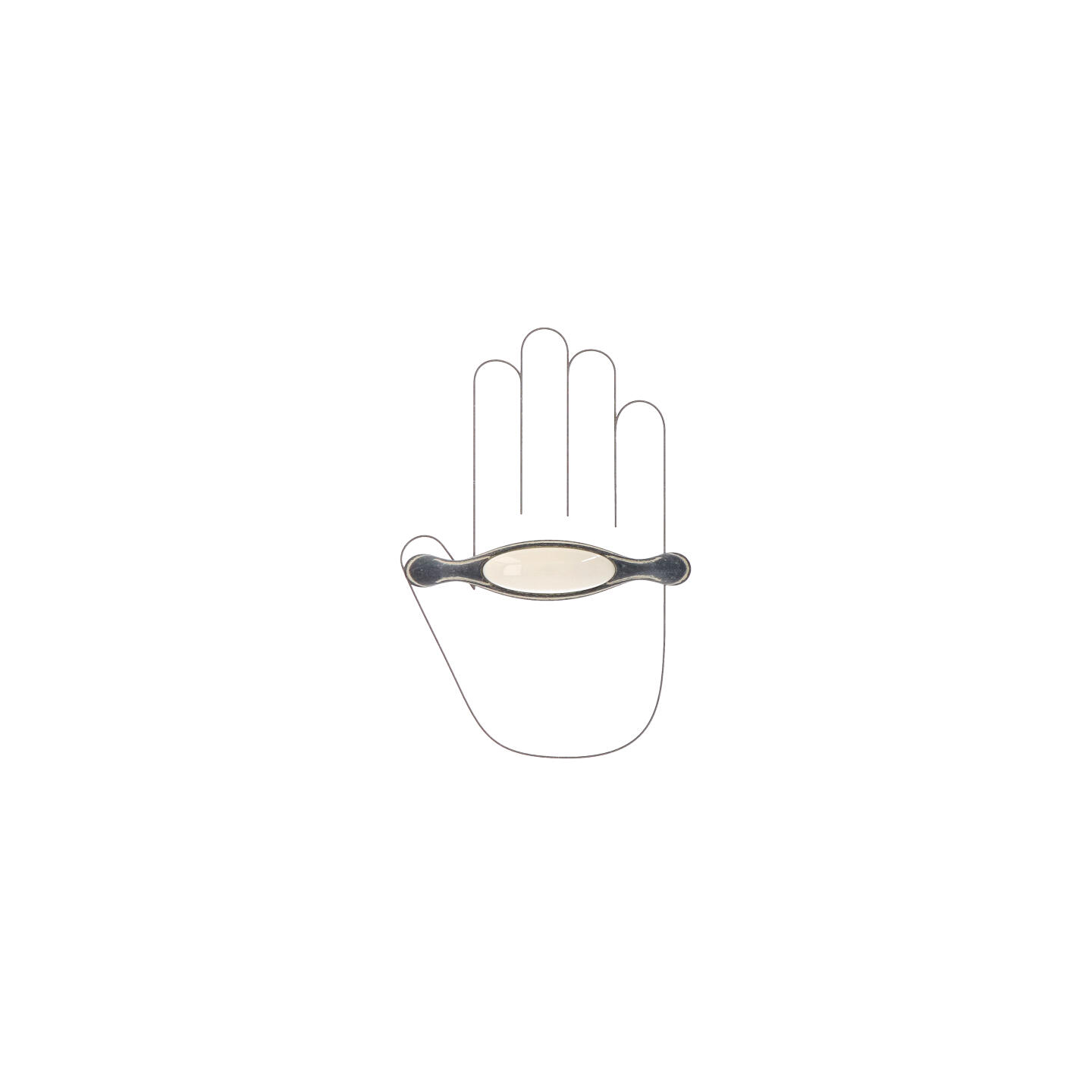 Poignée pour meubles en zamac et Porcelaine Entraxe 96mm Ivoire rustique - Beige, Zamak - Image 4