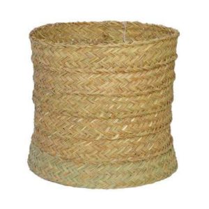 Couvre les pots cylindrique décoratif en sparte naturelle 40cm de diamètre x 42cm de hauteur sans fond – Beige, Osier