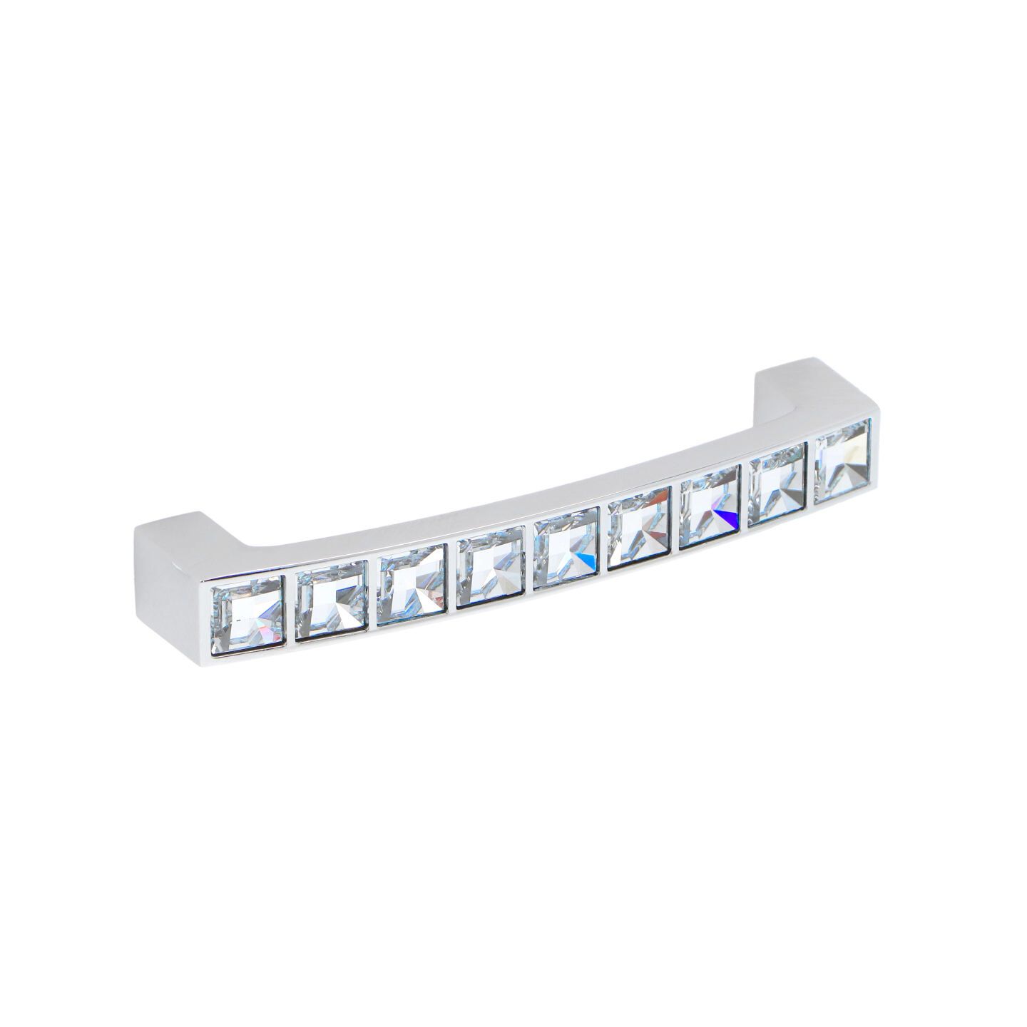 Poignée pour meubles en zamac et cristal Entraxe 96mm chrome poli - Gris / argent, Zamak