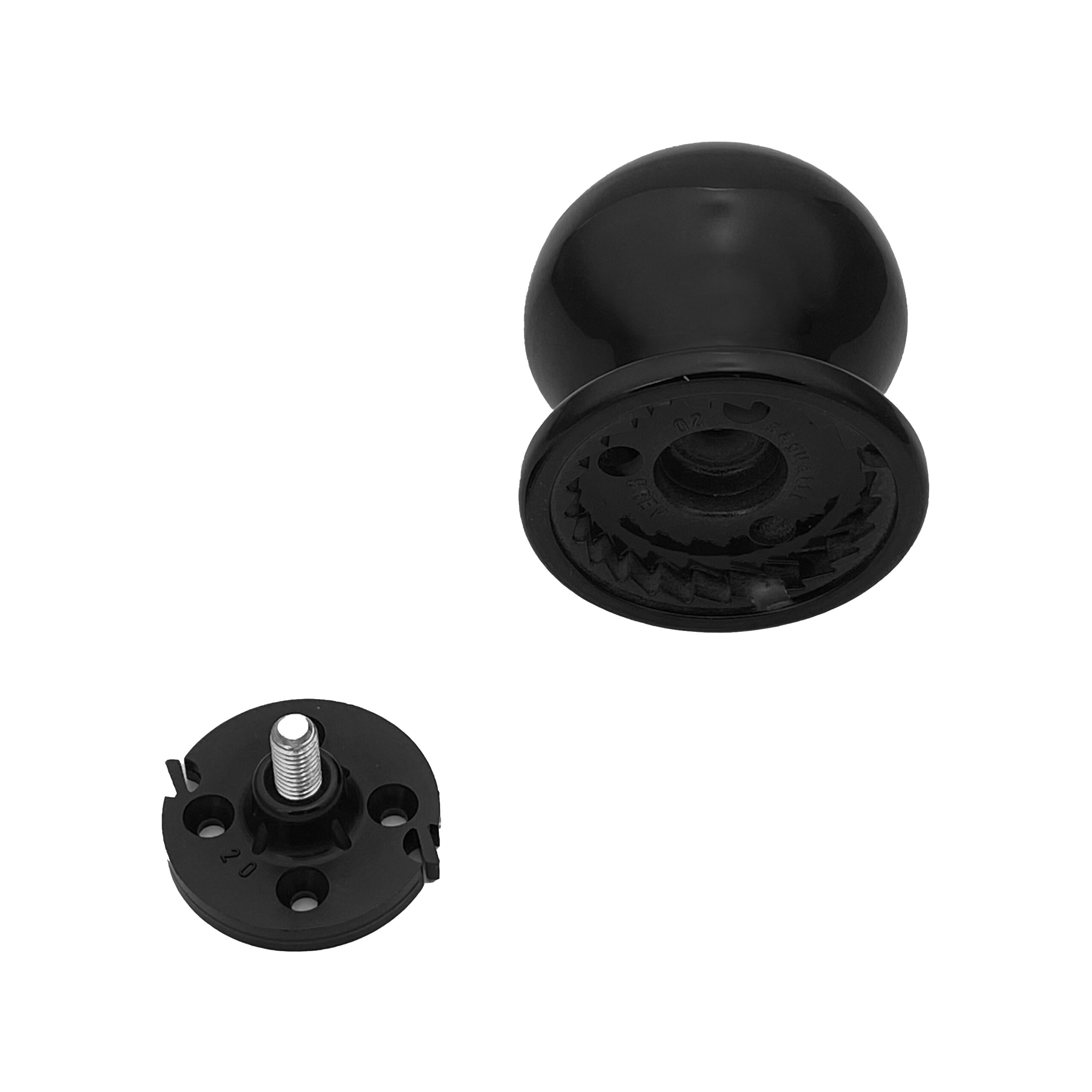 Bouton tirant de porte fixe Ø70 mm en aluminium NOIR RAL 9005 - breveté – Image 3