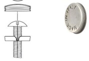 1 Kit composés de 50 cache-vis argent vieilli Lot de 25 – Gris / argent, Laiton
