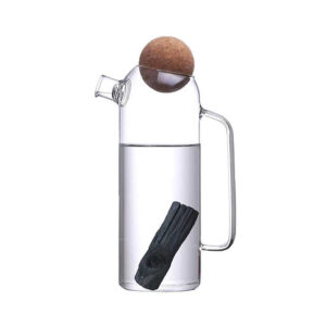 Carafe filtrante en verre 1L avec charbon végétal Binchotan BIO – Transparent